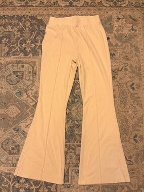 aerie Cream Ribbed Waistband Pants